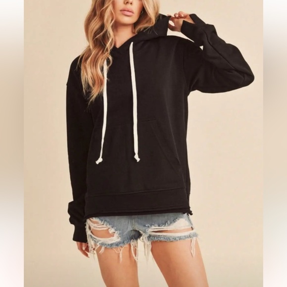 aemi+co Tops - Aemi+Co S Distressed Black Hoodie